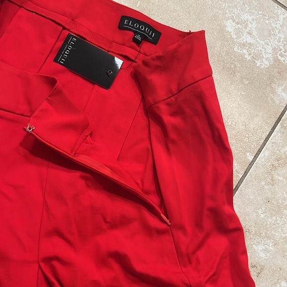 🌸 NWT  ELOQUII Sz 16 red pleated mid size skirt - Picture 3 of 6